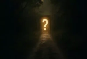 Representação visual da curiosidade como uma estrada escura iluminada por um ponto de interrogação.