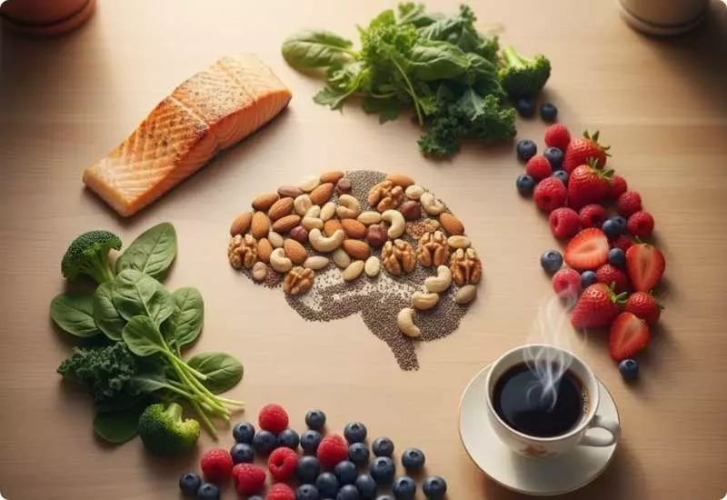 cinco alimentos que turbinam o cérebro segundo Harvard – peixe, frutas vermelhas, vegetais verdes, café e nozes